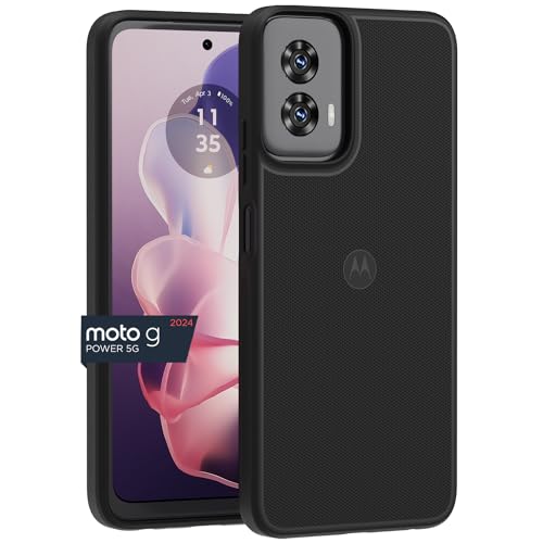 Image of Motorola Moto G Power 5G (2024) Textured Protective Case- Black | Precision fit Shock Absorbing Cover for Enhanced Phone Grip, Style, & Drop Protection- NOT FOR 2023 5G Version