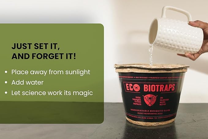 Image of Eco BioTraps - Mosquito Control Solution, No Electricity, Zero Odor, Lasts 30 Days, Safe & Effective for Indoor /Outdoor Use