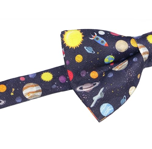 Image of Colorful Fun Pattern Pre-Tied Bow Tie Mens Floral Space Adjustable Bowtie