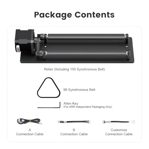 Image of Algolaser Mini Rotary Roller - 360 Adjustable Rotary Roller - Y-axis Rotary Roller Attachment for Cylindrical Objects Tumblers,Bottle - No Laser Function