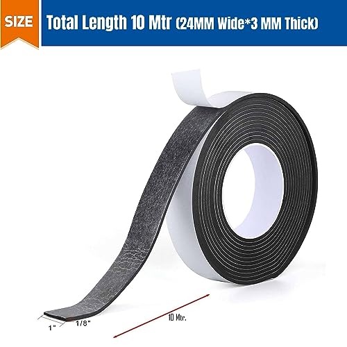 Image of CELLUX Single Side 3MM Thick High Density Self Adhesive Foam Seal Tape Weather Stripping Doors and Window Insulation Soundproofing- 24mm Width10 Meter Length