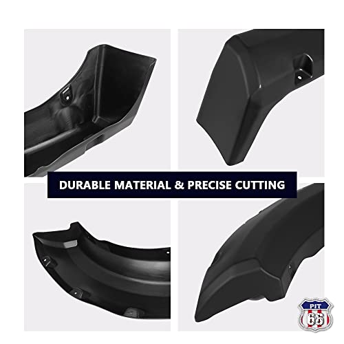Pit66 Fender Flares, Compatible With 2009 2010 2011 2012 2013 2014 Ford F150 Styleside(Not For Platinum And Raptor Models), Paintable Smooth Matte Black Pocket Riveted Style Wheel Flares Set, 4 Pcs #TOP6