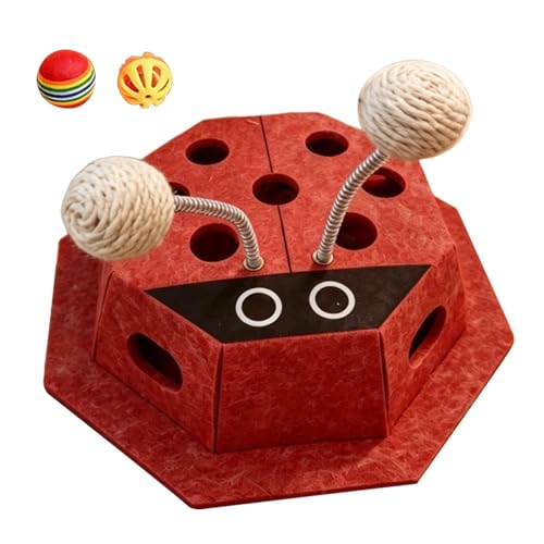 Ladybug - interactivo para gatos, de enriquecimiento con bolas rodantes, estimulante para gatos de interior, atractivo para sala de estar, apartamento y tiempo de enriquecimiento