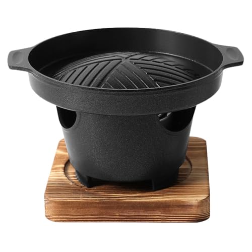 HAKIDZEL Horno Pequeño para Barbacoa de Carbón para Interior, Mini Parrilla de Aluminio Antideslizante, Herramienta Práctica para Cocinar en Casa y Camping, Portátil y Duradero, Color