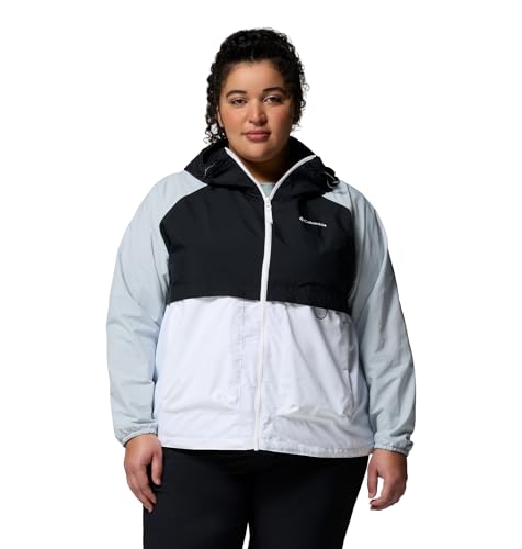Columbia Women's Spire Valley Windbreaker, White/Black/Cirrus Grey, Large - image 5