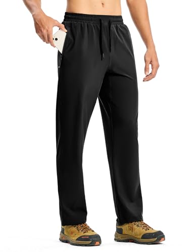 Rdruko Wanderhose Herren Outdoorhose Lang Sporthose Jogginghose Leicht Trainingshose Trekkinghose Sommer Freizeithose Stretch Männer-Schwarz XL