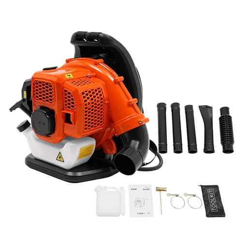 Souffleur à Feuilles à Essence 1,25 KW - Souffleur à Feuilles arrière à Essence 2 Temps 7000 TR/Min - avec Bretelles - Capacité du réservoir de...