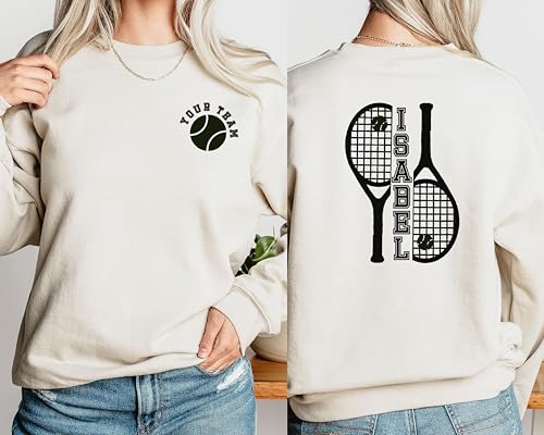 Custom Tennis Shirt, Tennis Sweatshirt, Gift for Tennis Lover, Tennis Sweater, Gift for Tennis Player4
