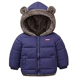 Happy Cherry子供服 ダウンジャケット 女の子 男の子 アウトウェア 子供 裏起毛 赤ちゃん ジャケット 子供 ライトダウン 防寒着 紺 100
