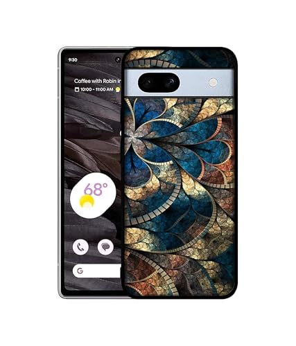 Image of Fractional Pattern Design Premium 2D Printed Metal Back Case Cover for Google Pixel 7A 5G, Assorted