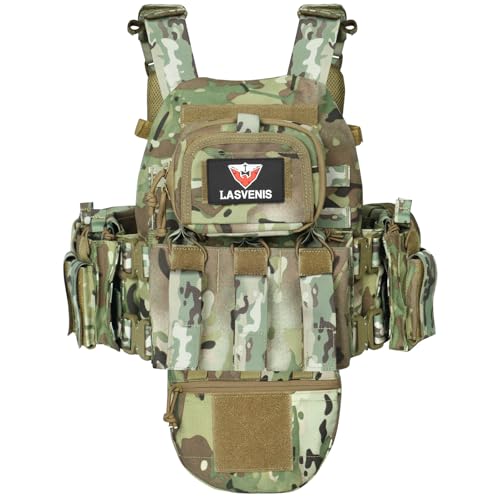 LASVENIS Tactical Vest for Men Outdoor Airsoft Vest Adjustable for Adults