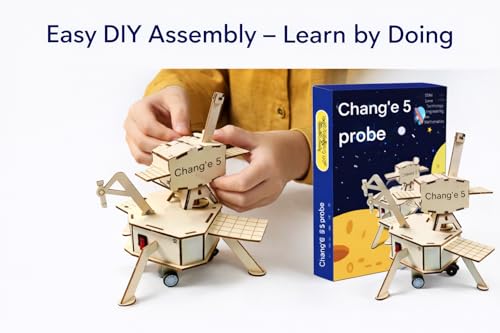Image of Chang'e-5 Probe DIY Wooden STEM Science Kit for Kids | Educational Space Craft Model | Hands-On Learning Toy for Age 8+ | School Project & Gift Toy(Chang'e 5 Probe)