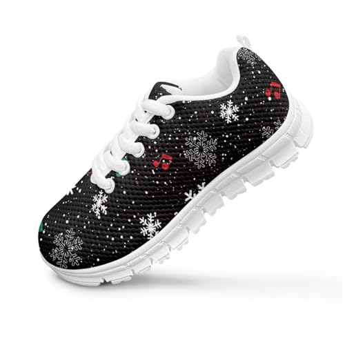 SYtrade Christmas Shoes for Girls Lace Up Walking Tennis Sneakers White Sole