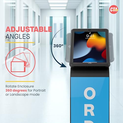 Image of Floor Stand & Case - CTA Premium Floor Stand with Removeable Magnetic Protective Case for iPad 7-9 Gen 10.2 inch, Air 3, & Other 10.2-Inch Devices - Black (PAD-PARAF10B)