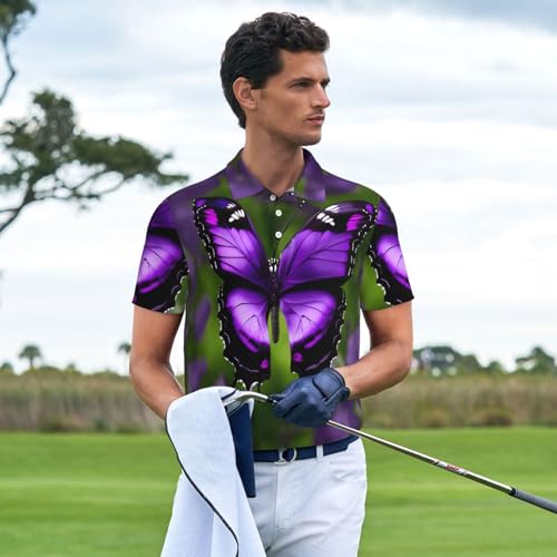 Chemise imprimé papillon violet homme vêtement sport respirant