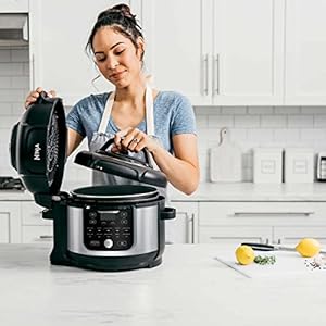   Ninja-OS301FD305CO-Foodi-10-in-1-Pressure-Cooker-and-Air-Fryer-with-Nesting-Broil-Rack-65-Quart-Capacity-and-a-Stainless-Finish-Renewed