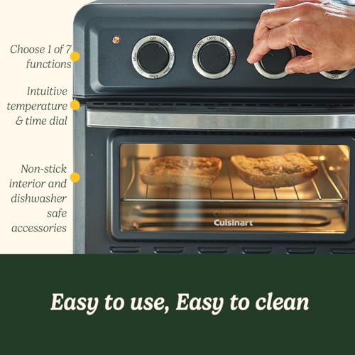 Cuisinart Air Fryer Mini Oven, 7 in 1: Air Fry, Roast, Bake, Grill, Toasties, Toast & Keep Warm, 2 cooking levels, 17L large capacity, space for 12” pizza, 30% faster, Energy efficient