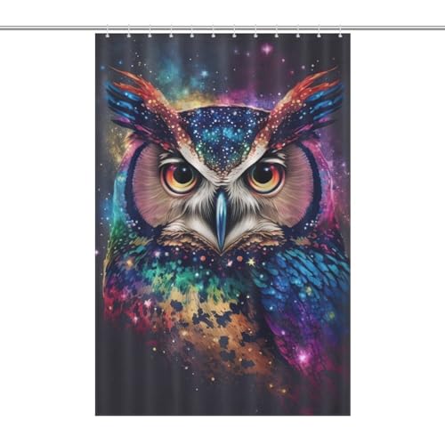Rideau de douche chouette néon lavable en polyester 122x183cm