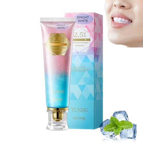 TLNDG 2.5% Niacinamide Whitening Toothpaste for Teeth and Gum Care Enamel Strengthening & Fluoride Free Formula 3.53 Oz (1)