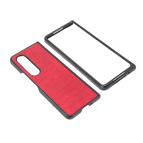Rankomu vikbart PU läderfodral för Samsung Galaxy Z Fold 4, röd