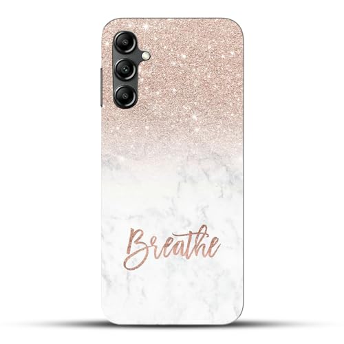 Image of COLORflow Back Cover Compatible with Samsung Galaxy A14 5G / 4G | (Best for Girls) Quotes (Breathe) Marble | Designer Printed Hard CASE Bumper Back Cover Compatible with Samsung Galaxy A14 5G / 4G