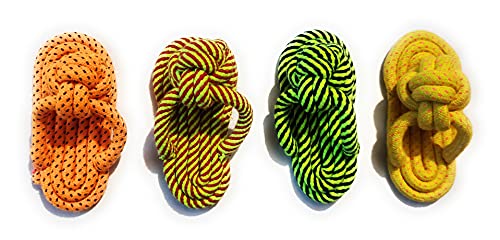 Image of Chew Dog Toys Slipper Dog Toy Cotton Poly Mix Chew Toys Pack of 4 - Suitable for Small and Medium Puppies Improve Dental Health Hand Made Toys