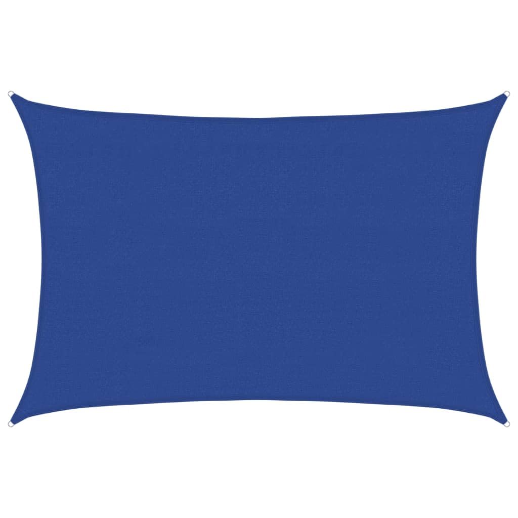 vidaXL Vela Parasole 160 g/m² Rettangolare Blu 4x6 m in HDPE, vela ombreggiante, ombra da patio, tettoia ombreggiante, vela da giardino, tettoia