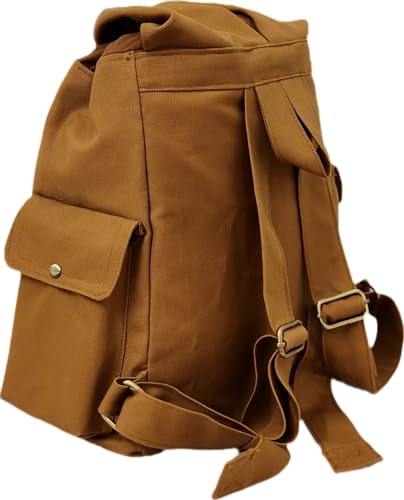 Image of Canvas Drawstring Backpack, Small size(10 Liters),Adjustable Shoulder Straps,Metal zippered pockets,Casual Travel Daypack
