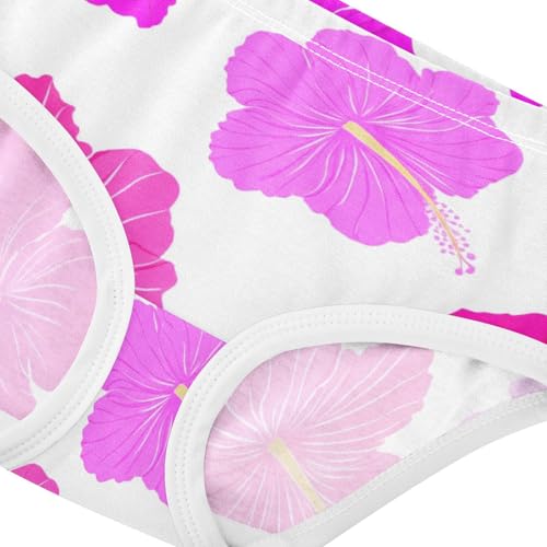 Toddler Underwear Floral 2t Cotton Panties for Girl Aesthetic Kids Briefs Undies Pink Hibiscus Flowers Petals4