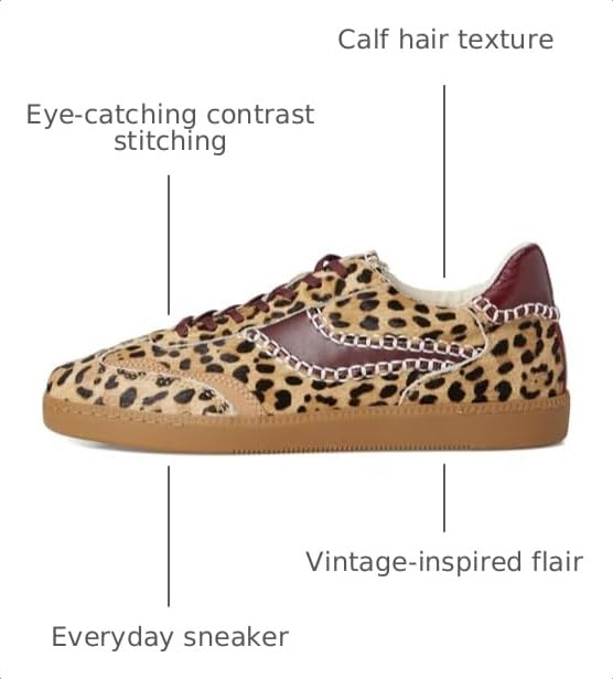 Image of Dolce Vita Women's Notice Stitch Sneaker, Burgundy Leopard, 9