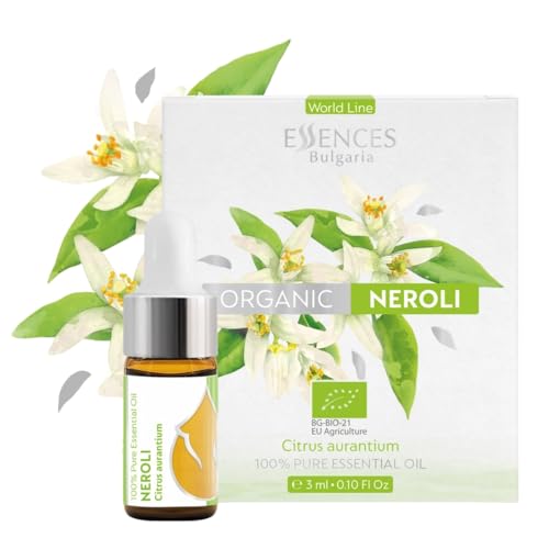 Essences Bulgaria Aceite Esencial de Neroli Orgánico 3ml | Citrus aurantium | 100% Puro y Natural | Sin diluir | Grado Terapéutico | Aromaterapia | Cosméticos | Libre de crueldad | Sin OGM | Vegano