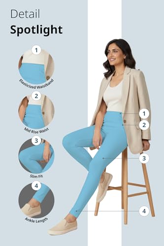 Image of Women's Cotton Lycra Ankle Length Leggings | Regular Rise, Soft 4 Way Stretch Fabric | Casual & Ethnic Wear