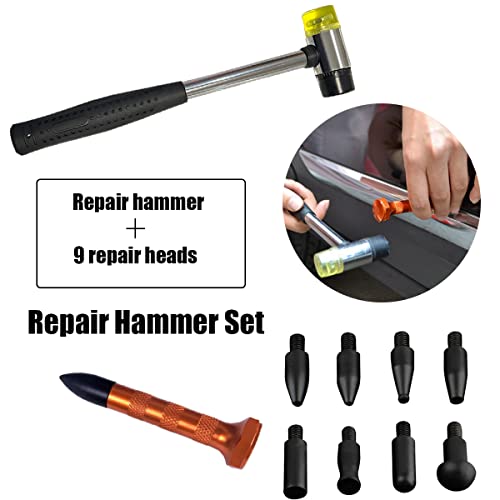 Apalie A-0002 10Pcs Dent Repair Tool Kits Inclued Rubber Hammer And 9 Pcs Heads Tap Down Tools thumb #2