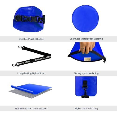 Seal Skin Covers Bolsa Seca Impermeable 10L para Almacenamiento Seguro, Ideal para Kayak y Actividades Acuáticas, Azul miniatura 2