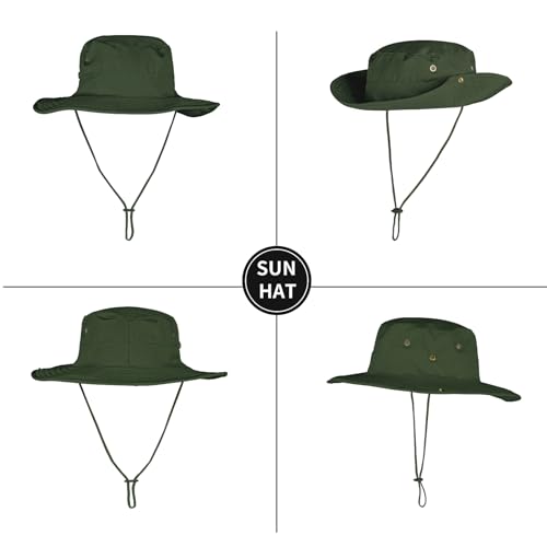 Image of Sun Hats for Men Women Boonie Hat Foldable Fishing Hat UPF 50+ Bucket Hat for Fishing Hiking Garden Safari Beach