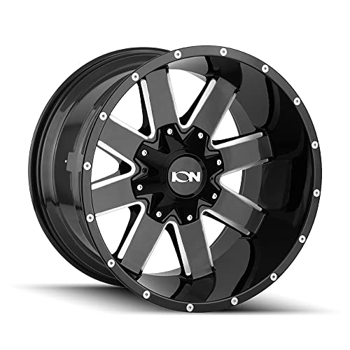 Ion Wheels 141 Gloss Black Milled Wheel With Alloy Steel (17 X 9. Inches /6 X 106 Mm, 18 Mm Offset) #TOP2
