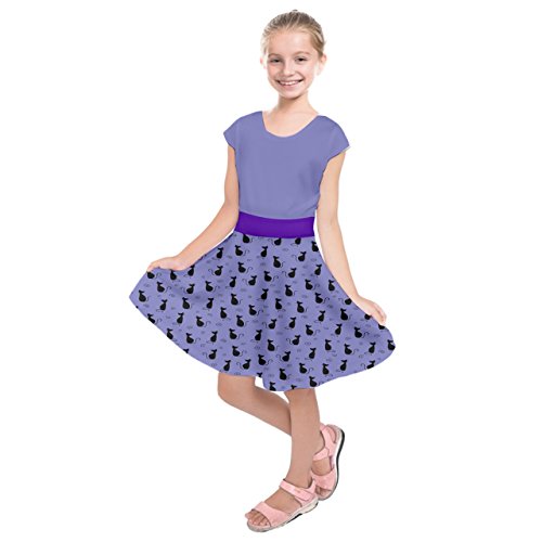 PattyCandy Girls Celestial Sky Galaxy Art Starry Night Designs Casual Short Sleeve Dress,Size:2-16