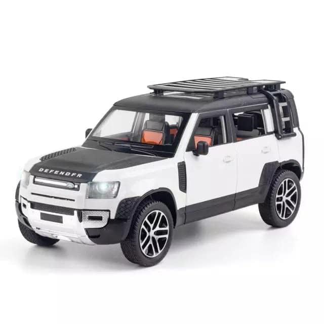Image of 1:24 Land Rover Defender Diecast Pull Back Toy Car with Light & Sound | Birthday Gift for Kids Boys [Random Color] [Color As Per Stock]