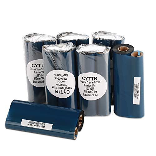 Cyttr CYM22A11074CSO 4.33 Inch X 244' Thermal Transfer Ribbon - 1 Roll. Resin Enhanced Wax 1/2 Inch Core Ink Out For Zebra Eltron Datamax Zebra Gc420T Gk420T Gx420T Tlp2442 Tlp2844 thumb #8