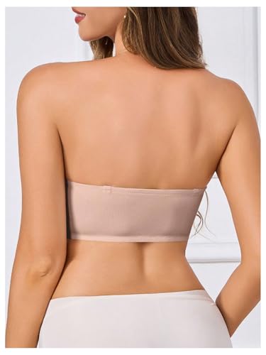 Image of SweatyRocks Women's Front Closure Bandeau Bra Strapless Push Up Underwire Bras