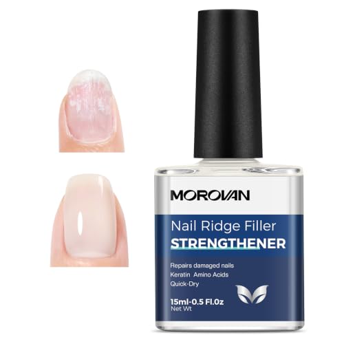 Morovan Nail Strengthener And Growth: Milky White Ridge Filler Nail Harden