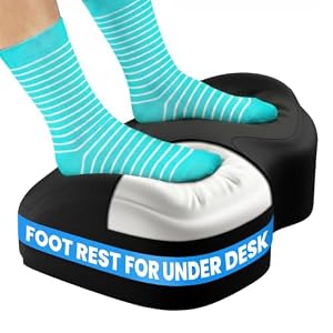 Everlasting Comfort Foot Rest for Under Desk at Work - Memory Foam Office Foot Stool & Under Desk Footrest Leg Elevation Pillow for Gaming & Home Office, Supports Posture