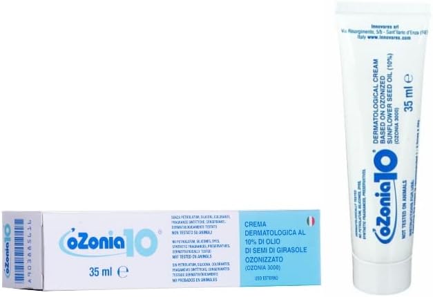 OZONIA 10 - Pharmaceutical Dermatological Cream with Ozone, natural anti-bacterial & anti-viral properties clear infection, promote healing of wounds, cuts, lesions, surgical wounds, cutaneous ulcers