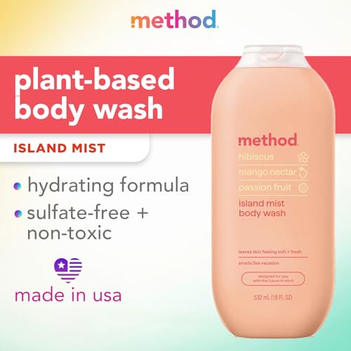 Image of Method Body Wash, Island Mist, Hibiscus + Mango Nectar + Passion Fruit notes, 18oz, (Pack of 2)