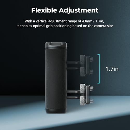 Image of SmallRig Mini Side Handle with 1 /4 inch -20 Screws for Camera Cage, Up and Down Adjustable, for Left or Right Hand, Ergonomic Camera Handle with Built-in Cold Shoe and Threaded Hole - 4756