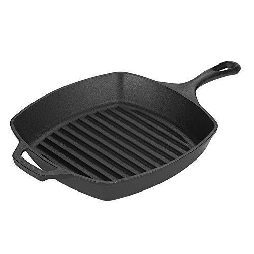 LODGE L8SGP3 Square Cast Iron Grill Pan (L8SGP3CN)