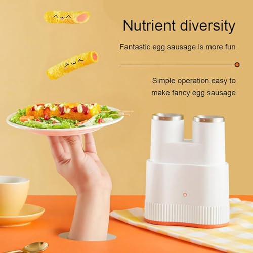 Machine à omelette automatique – Machine à rouler les œufs à double tube et bouilleur à œufs – Outil de cuisson rapide pour omelettes de petit-déjeuner, saucisses et hot-dogs – Appareil de cuisson