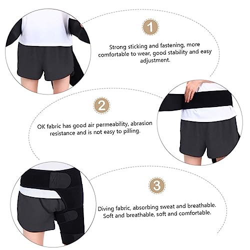 Faja de soporte para cadera deportiva Ipetboom negra miniatura 3