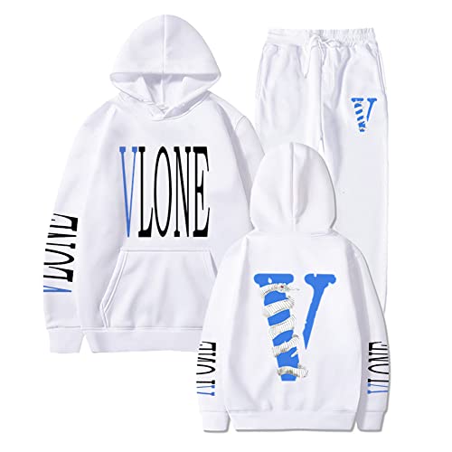 V Letter Vlone Hoodie Fashion Trend Sweater Hip Hop Pullover Set Suitable For Young People Medium