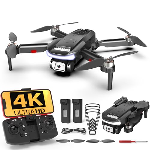 Wipkviey B15 Drone con 4k HD FPV Camera- Ligero Plegable Dron para Adultos y Principiantes, Rc Quadcopter con Motor sin Escobillas, 2 Baterías 36 Mins de Vuelo Largo, 3D Flip,Menos 249g